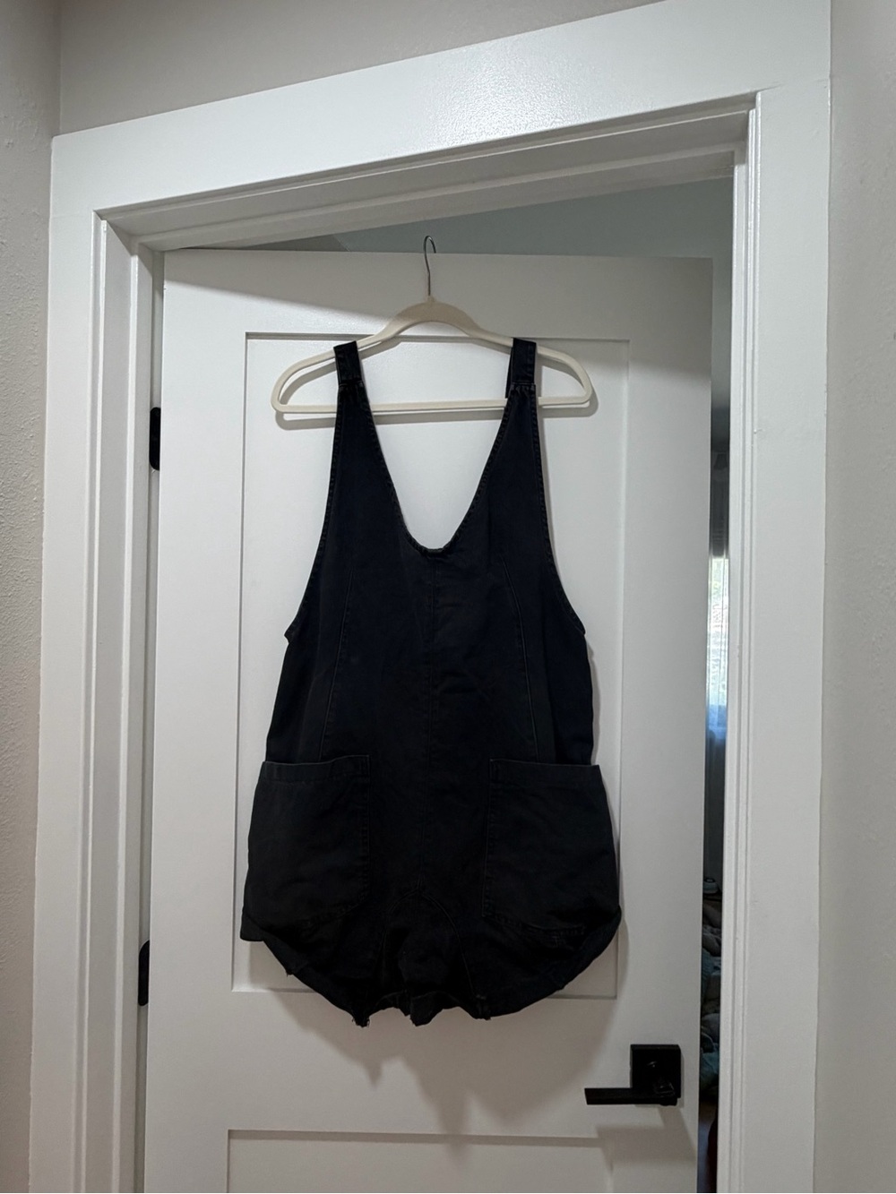 We The Free Black Short Overall Romper